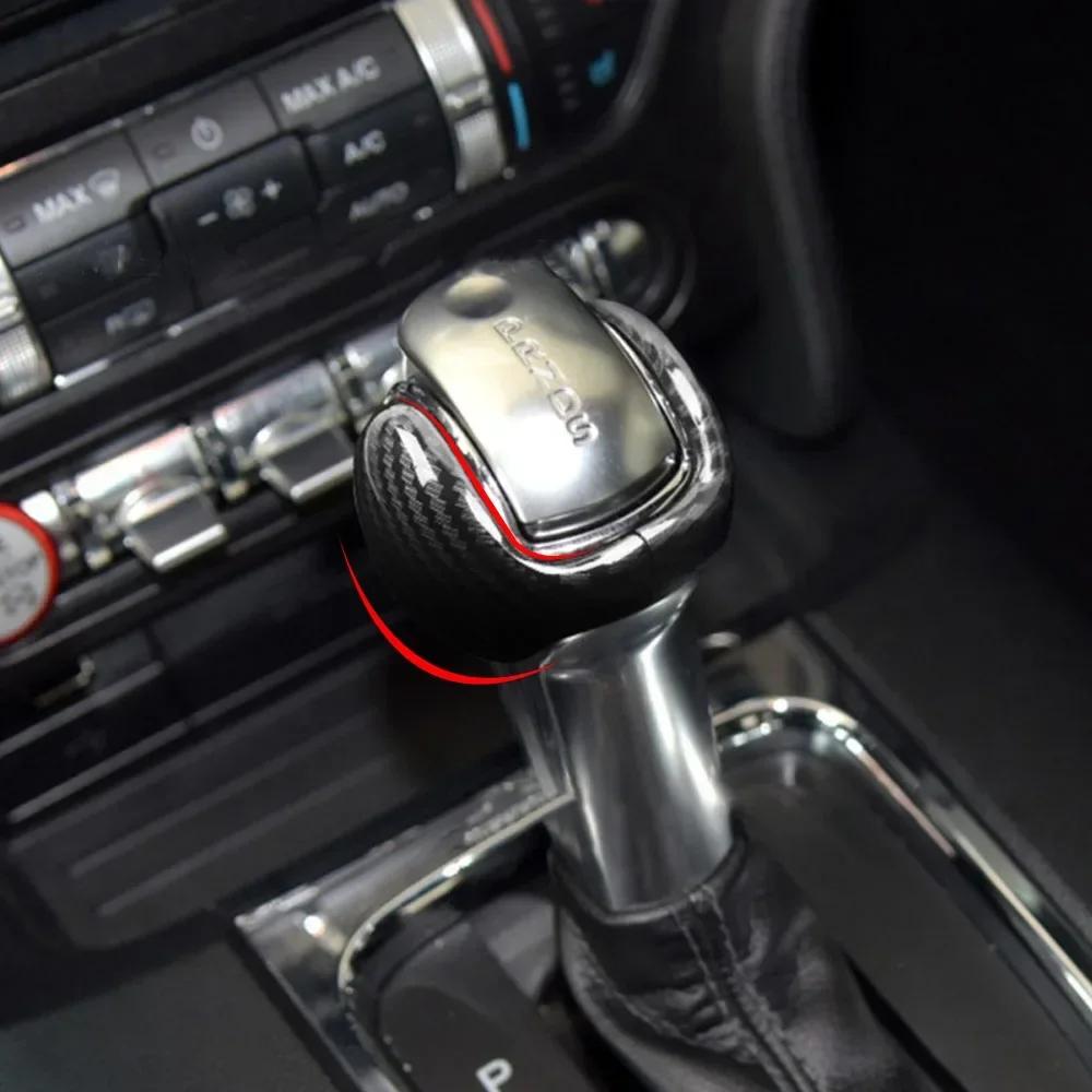 Car Gear Shift Lever Knob Cover for Ford Mustang 2015 - 2026 Automatic Gear Head Knob Decoration Sticker Interior Accessories