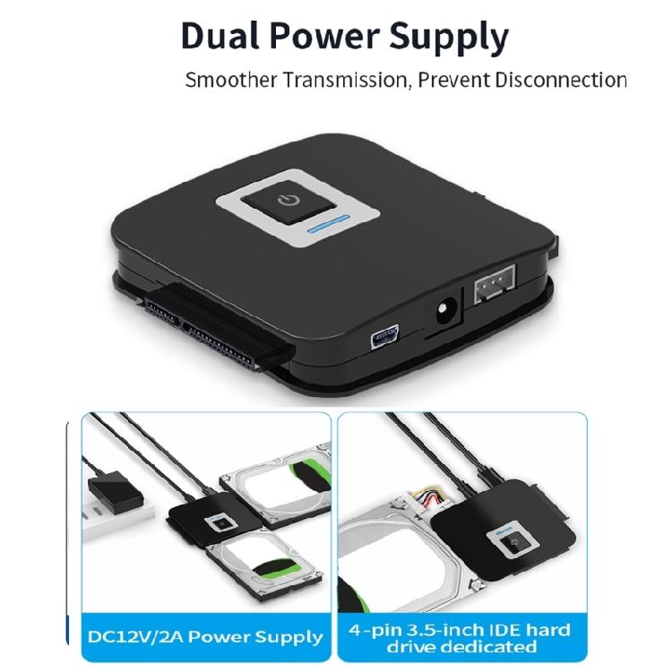 USB3.0 to IDE Converter for 2.5/3.5Inch Hard Drive Supports Hard Disks Drives Conversion Adapter Efficient