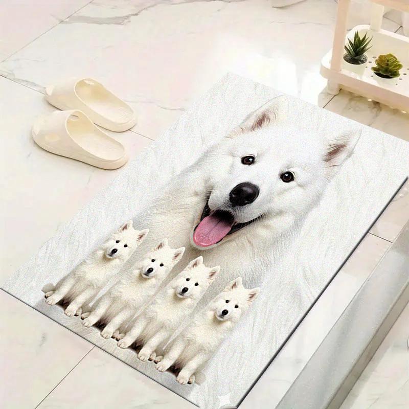 Samoyed and Shilu Carpet Rug for Living Room Bedroom Home Sofa Decoration,Kids Play Non-slip Floor Mat