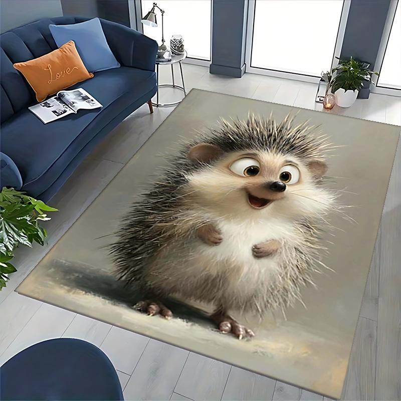 1pc Hedgehog Print Chair Mat - Anime Cartoon Design Office Chair Pad with Hedgehog Pattern for Non-Slip Carpet Suitable for Home Decor, Living Room, B