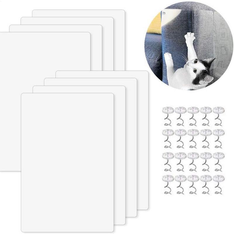 Furniture Cat Scratch Protector 8X Anti Scratch Furniture Protector Protective Guard Transparent Pad For Carpet Wall Bed Sofa