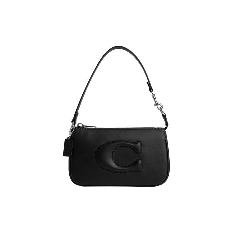COACH Nolita 19 Brand Iconic Logo Zipper Closure Smooth Leather Shoulder Handbag Small Women s Black чёрный