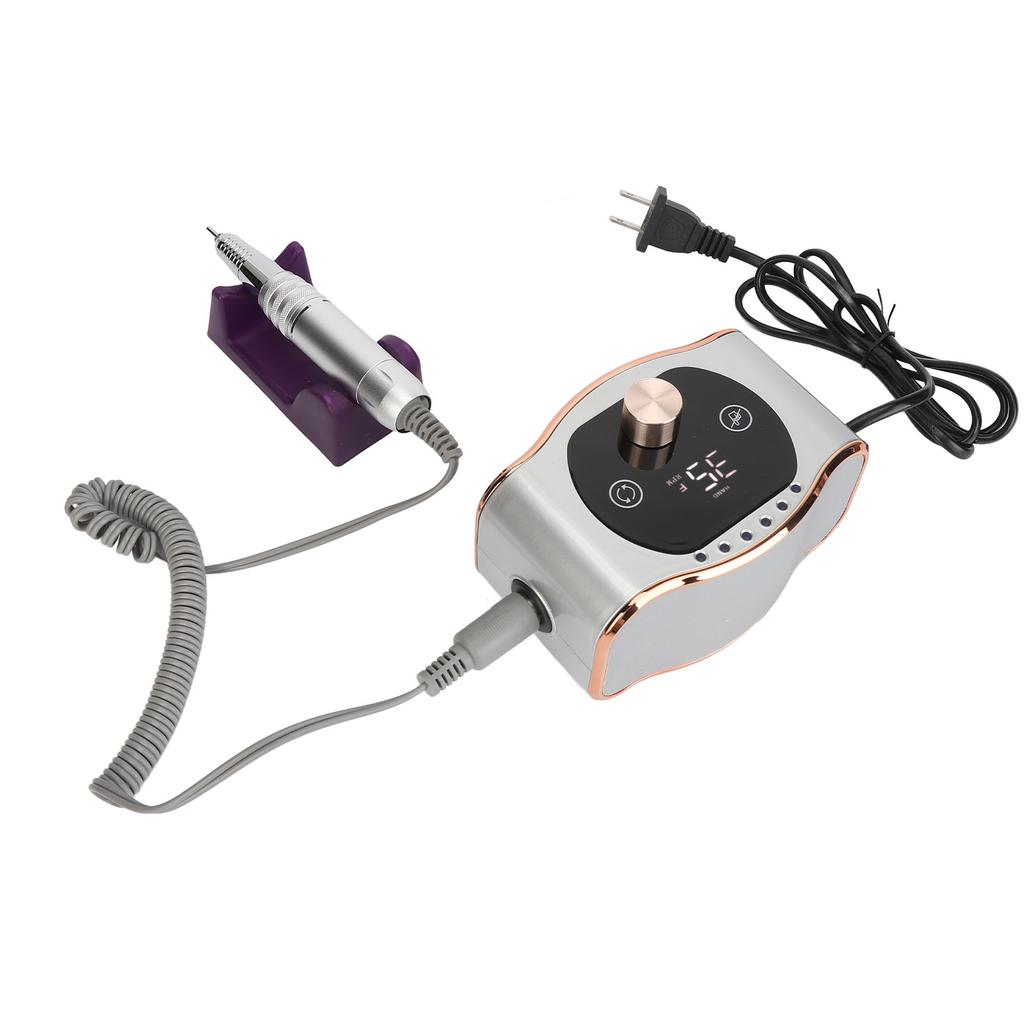 Touch Screen Nail Drill Machine 35000rpm Double Sided PU Leather Electronic Nail Grinder Machine US 