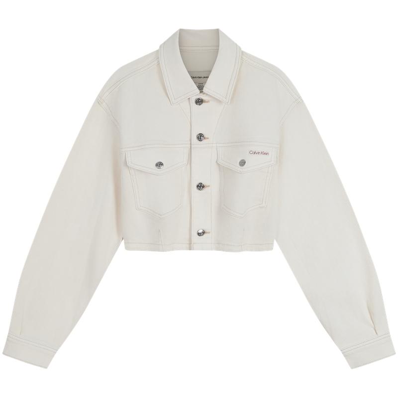 Calvin Klein Vintage Style White Denim Jacket Women Jackets 47D808G