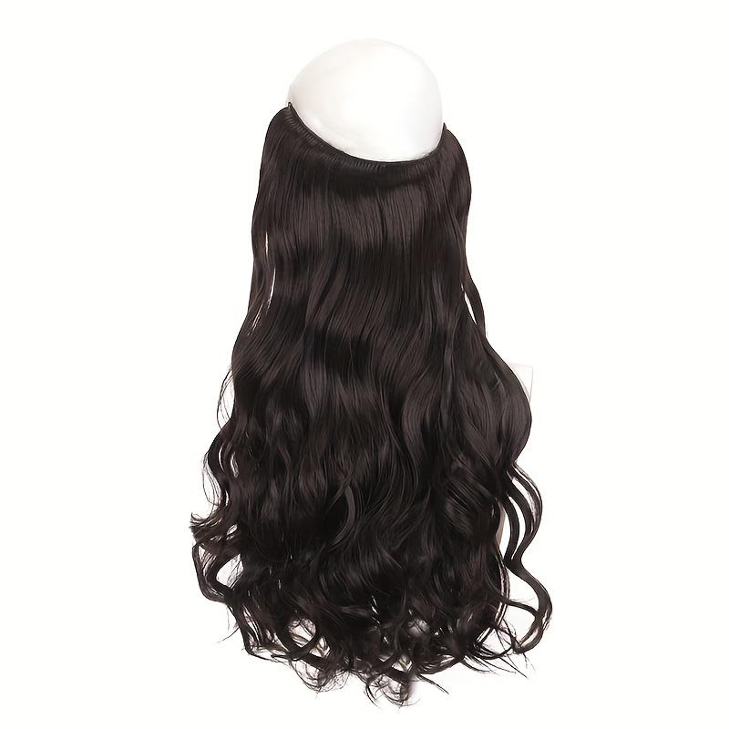 Long Curly Synthetic Hair Extensions With Invisible Wire Fishing Line Hair Extensions Hairpieces Fake Hair For Women