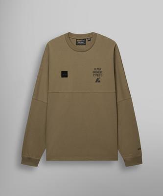 ALPHA INDUSTRIES Unfrm Long Sleeve Graphic Tee Tan