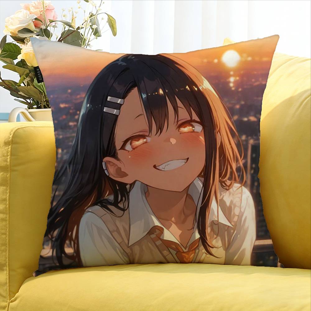 pc Nagatoro Hayase Anime World Various Sizes Square Pillow Case For Car Home Bedchamber Decor