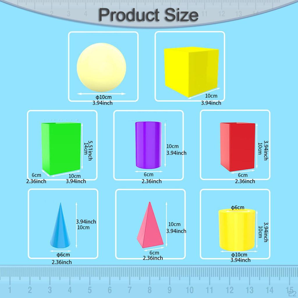 3D Shapes Geometric Solids Blocks Game Pyramid Cube Boys and Girls Math Teaching Cone Kids Learning