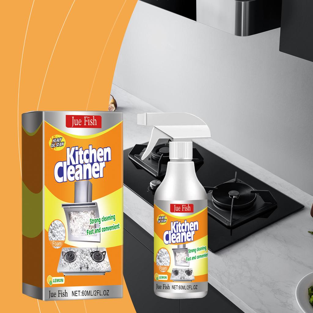 Jue-Fish Kitchen Degreaser Foam Cleaner Heavy Oil Cleaner for Range Hood Stovetop Kitchen Cleaner Foam