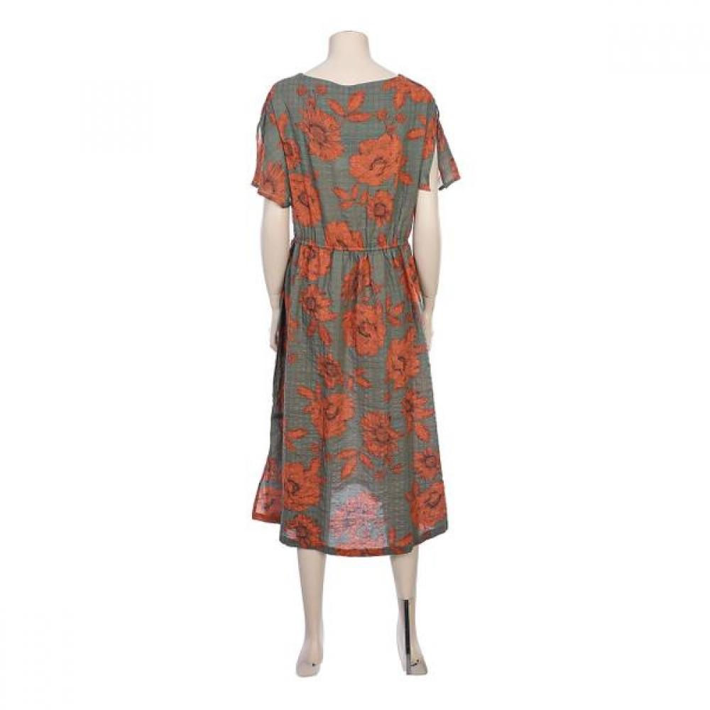 Barbara Womens Cotton Rayon Flower Dress Homewear Agw4571l