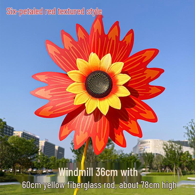 Children's Double-Layer Rotating Sunflower Pinwheel Outdoor Decoration