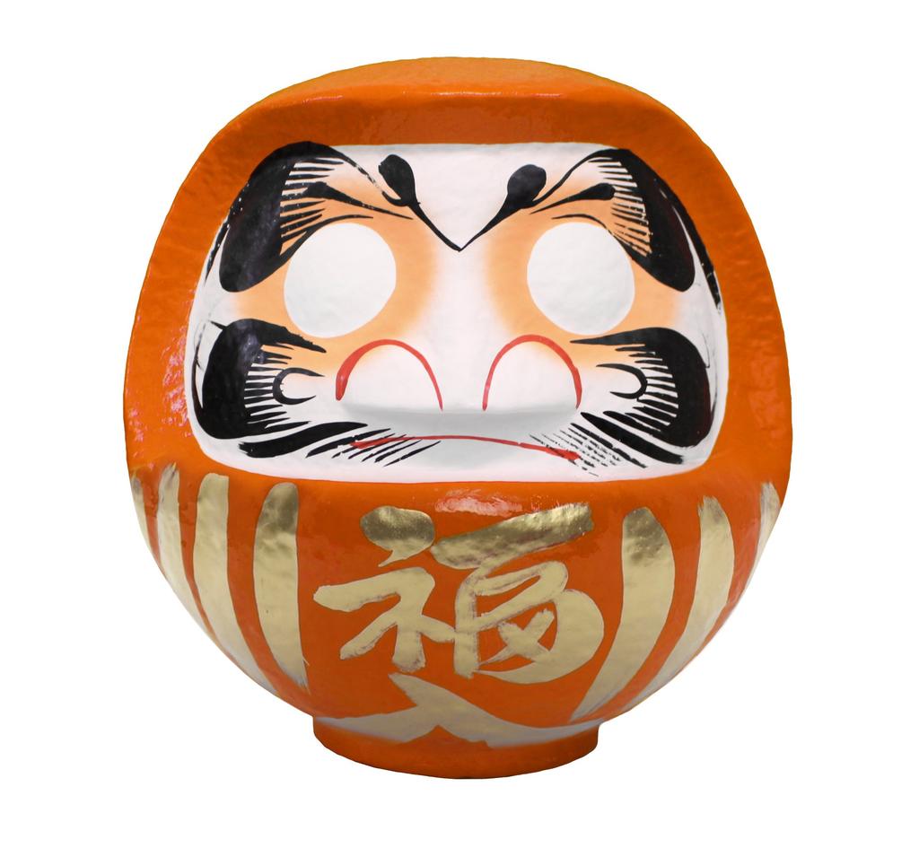 Takasaki Daruma Size For Figurine, Orange, 3, 12x11x15cm, Success, HKDM-3-OR-18