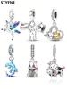 Charms Plata Cute Animal Cow Unicorn Beads Charm Copper Plated Fit Charms Original Bracelet For Jewelry Making Diy Charm