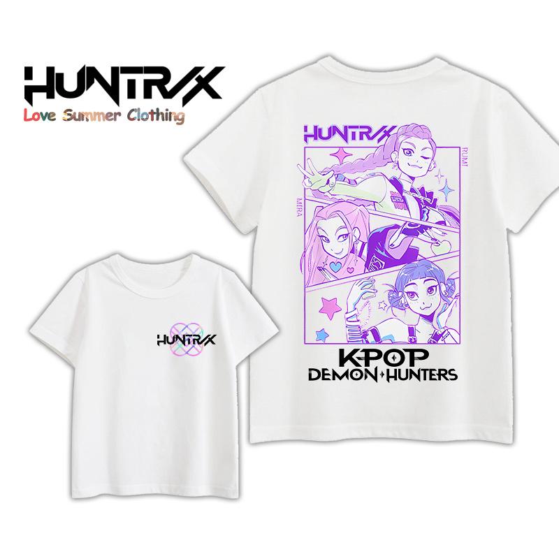

Kpop Demon Hunters T-shirt Short sleeved T-shirt RUMI MIRA ZOEY Tiger Boys and Girls Nylon T-shirt 6XL