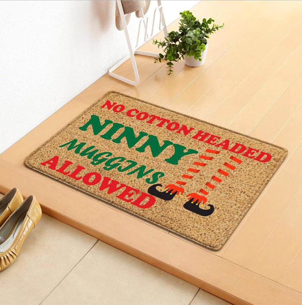 Christmas Decorative Front Door Rug Indoor Outdoor Non-Slip Mat Home Garden Entrance Welcome Doormat