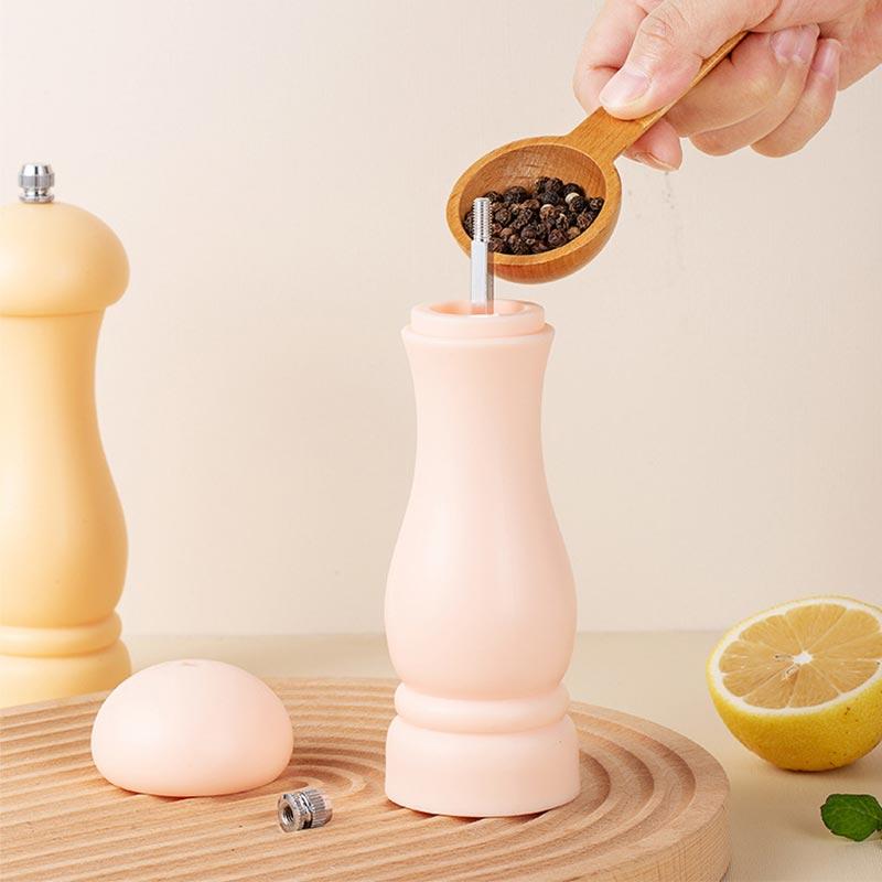PP Paint Pepper Grinder,Black Pepper Mill,Sichuan Peppercorns,Sea Salt Spice Shaker,Rose Salt Grinder,Kitchen Seasoning Bottle