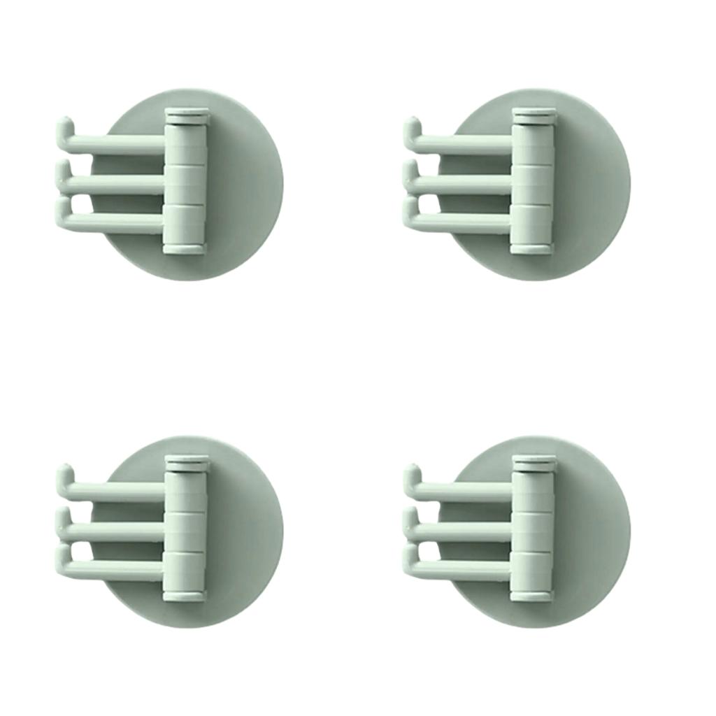 Household Rotating Hook with No Punching 3 Branches Seamless Adhesive Strong Bearing Rod Hook Kitchen and Bathroom Storage Hook