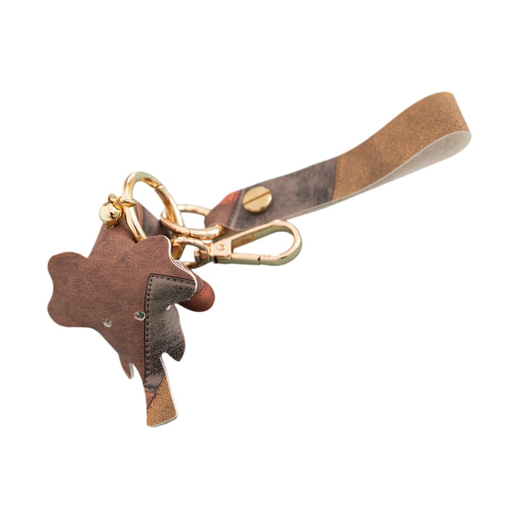 Cute Elephant Keychain Soft PU Leather Key Accessory for Bags Keys Gift Fashionable Animal Design Decorative Charm