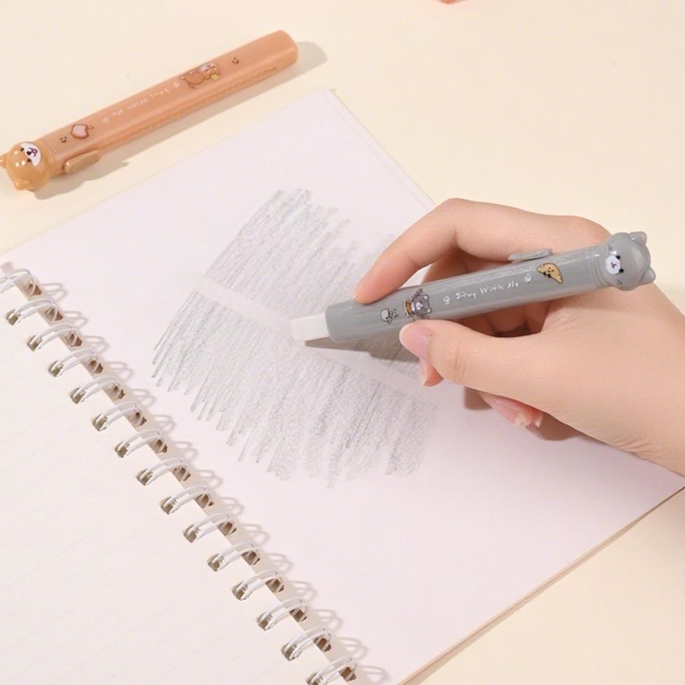 1/4pcs Cat Story Erasers Set Slim Kitty Rubber Retractable for Drawing Exams Kids Students Back To School Stationery