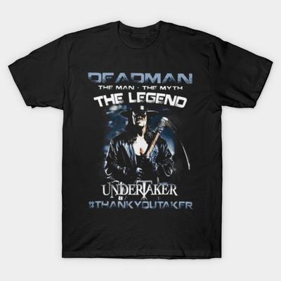 Herren Schwarzes Print T-Shirt Super Großes T-Shirt Deadman T-Shirt Undertaker Kein Schnitt Transferpapier Druck Baumwoll T-Shirt