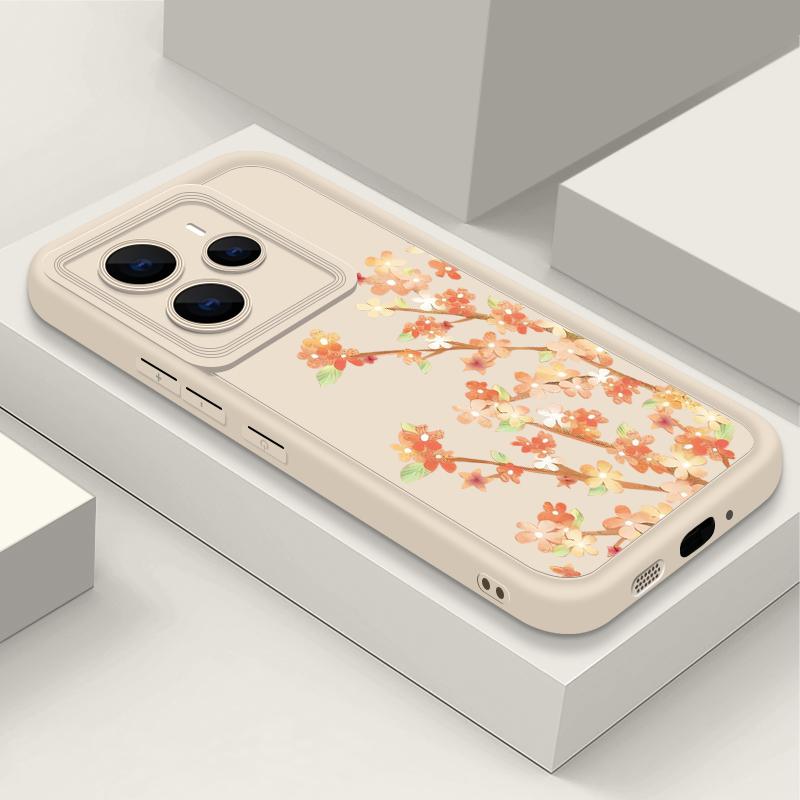 Orange Blossoms Floral Pattern Case For Xiaomi 14T 13T 11T Pro Funda Redmi Note 14 13 Pro 5G 4G 12 11 Shockproof Bumper Silicone Cover