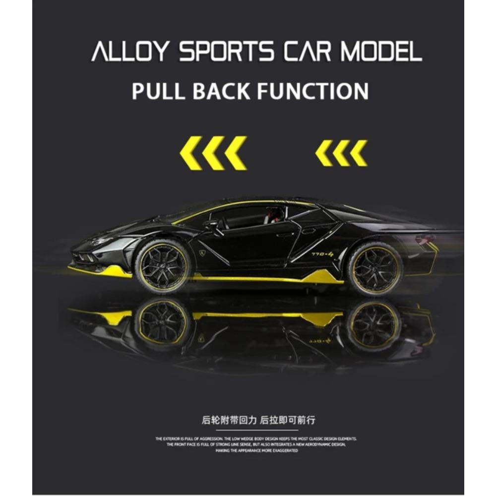 1/24 Diecast Lambor 770 High Simulation Alloy Sports Car Model Sound Super Racing Hot Car Wheel Children Gift Miniature Car