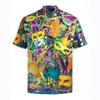 TEMU Y1 Men's Short Sleeve Cardigan Lapel Hawaiian Shirt Four Leaf Clover 1D Digital Printed Shirt
