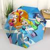 1 Stück Regenbogen Magic Girls Automatisches Öffnen/Schließen Outdoor-Regenschirm mit praktischem 3-fach faltbarem Design, Eisenrahmen, für den Außenbereich, Perfektes Geschenk für Fans,
