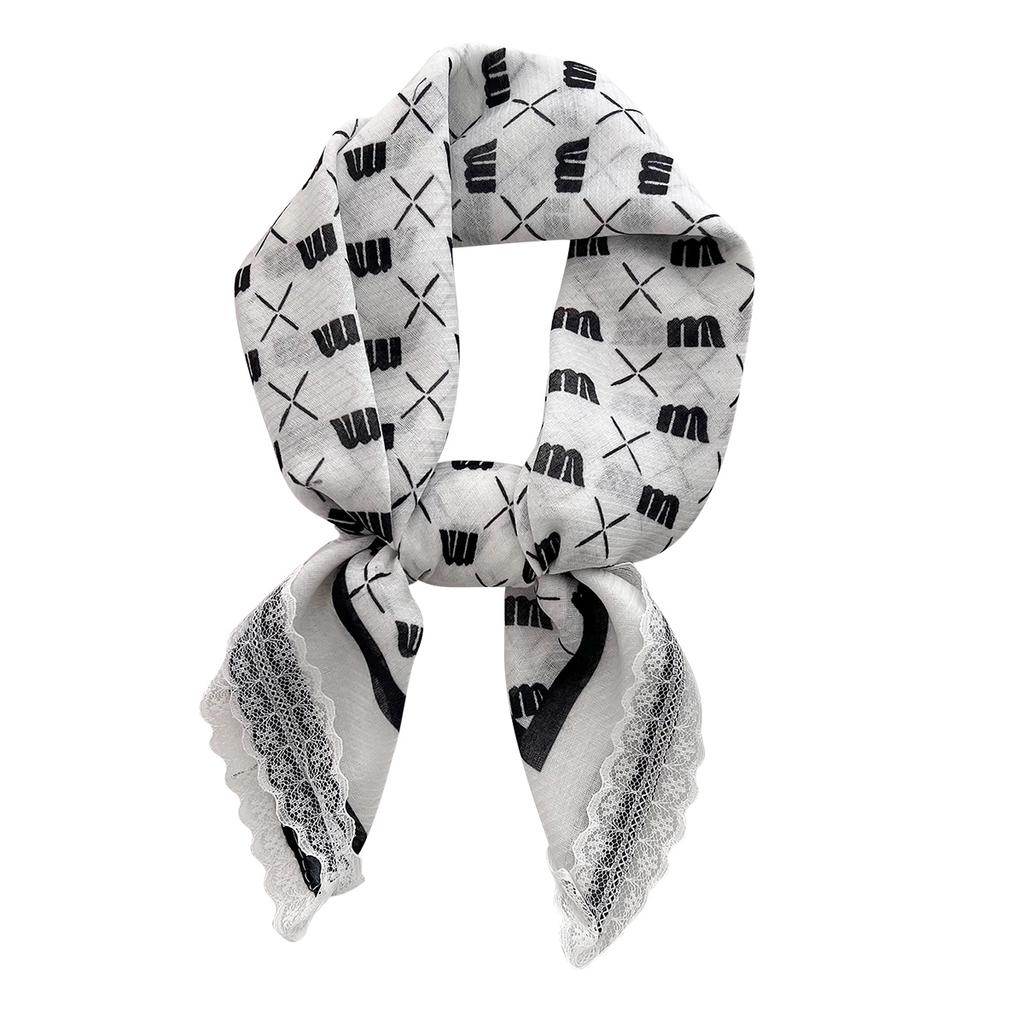 Versatile Decorative Lace Small Square Scarf Silk Scarf Female Simple Temperament Small Scarf