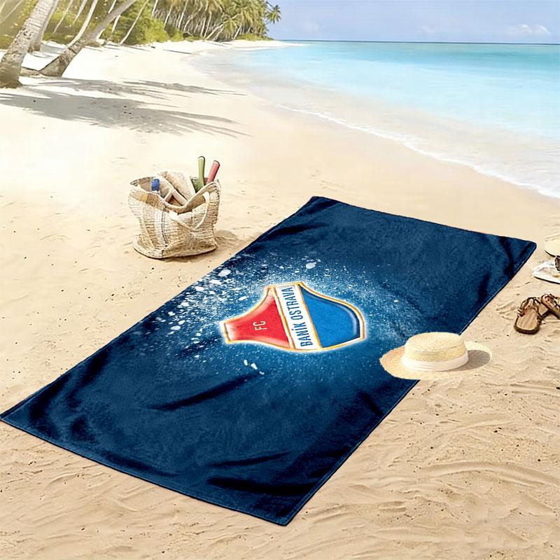 FC Baník Ostrava Print Beach Towel, Large Soft Quick Dry Towel for Beach Camping Swimming