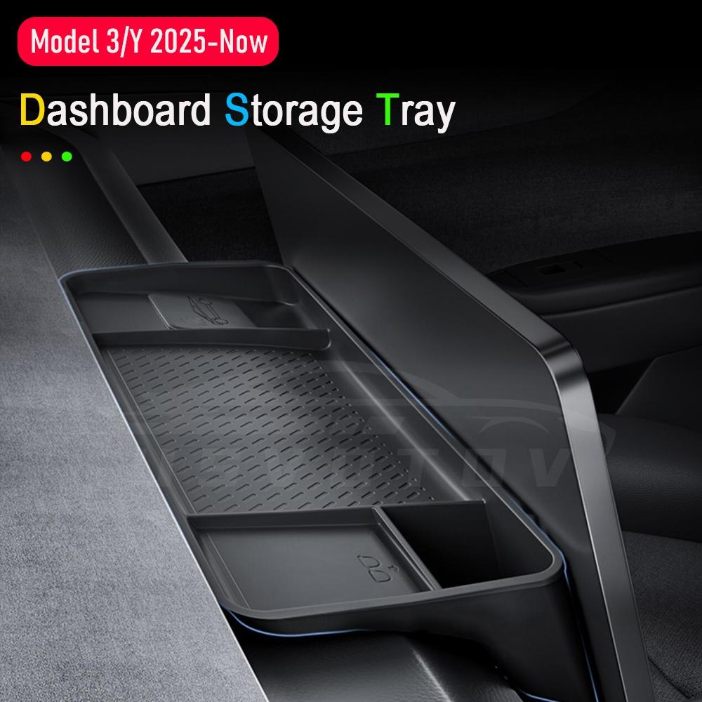 For Tesla Model Y Juniper 2025 2026 Model 3 Highland Dashboard Storage Tray Silicone Center Console Screen Rear Phone ETC Box