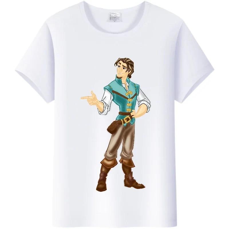 Blusa da Donna Cartone Animato Disney Kawaii Principessa Rapunzel T-shirt Estive Y2k Harajuku Coreane Abbigliamento Oversize Camicie da Ragazza