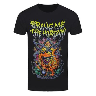Camiseta Bring Me The Horizon BMTH Dinossauro Fumando Banda Oficial Nova Preta