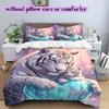 Two animals and lovePattern Bedding Quilt Set Quilt Cover Pillowcase Home Decoration Birthday Gift (1 * duvet cover + 2 * pillowcase, without core)
