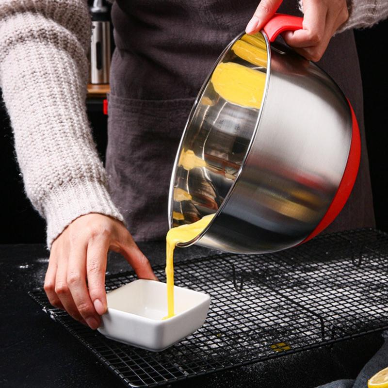 Tigelas de mistura de aço inoxidável com tampas transparentes, tigelas encaixáveis com raladores e alça, conjunto de tigelas de salada antiderrapantes, utensílios de cozinha