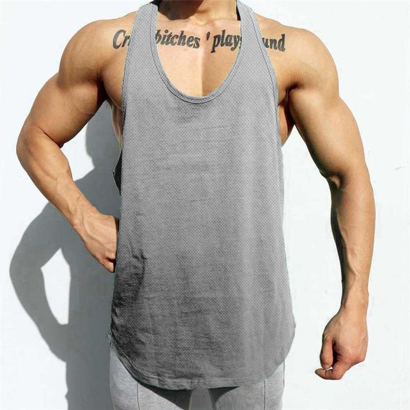 Men'S Summer New Style Men'S Thin Breathable Sports Fitness Sleeveless Knitted Shirt Casual Loose Knitted Tank Top