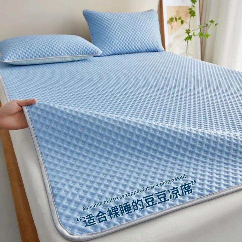 Ice Silk Cooling Mat, Bean Dot Breathable Summer Bed Sheet Style Cooling Mattress for Dorm Home