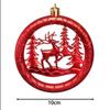 3Pcs 10CM Christmas Pendant Round Pancake Shaped Red Xmas Decorative Ornaments Deer Christmas Tree Christmas Spheres