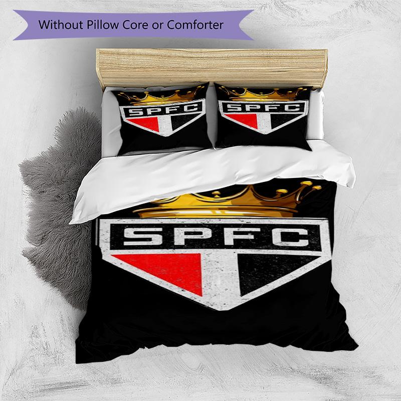 Paulo Fc Emblem Printed Pattern Duvet Cover Set – Includes 1 Duvet Cover and 2 Matching Pillowcases Bedroom Decor Christmas Gifts