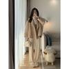 Korean Style Women's Small Winter Wool Coat with Quilted Lining - Non-Trendy