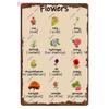Funny Plants Metal Tin Sign Vintage English Flowers Retro Fruits Butterflys Animals Wall Poster Home Plates WY