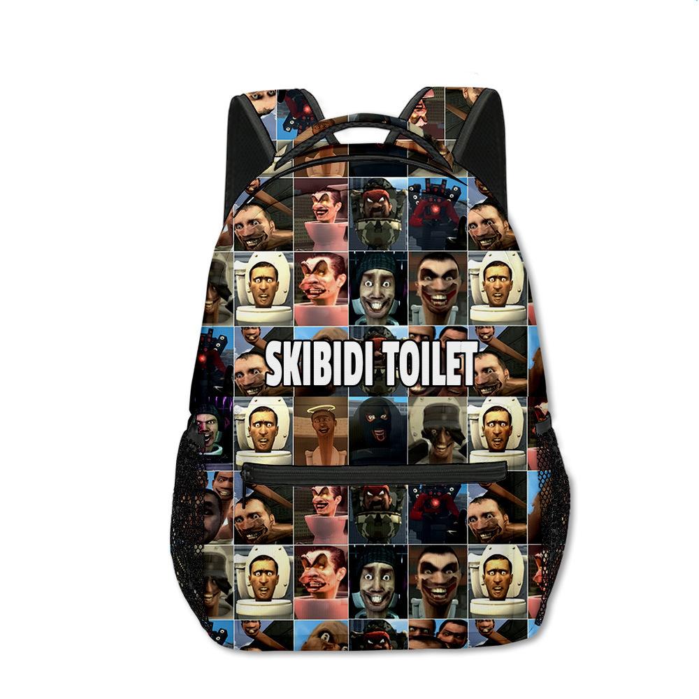 Popular Kpop Youthful School Bags Unisex Skibidi Toilet Travel Bags 3D Print Oxford Waterproof Notebook Shoulder Backpacks