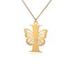Dainty Big Butterfly Letters Necklaces For Women Girl Jewelry Stainless Steel Chain Initial Pendant Necklace Best Accessories