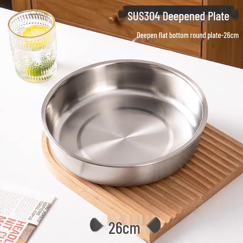 Guofeng 304 Stainless Steel Deep Round Plate