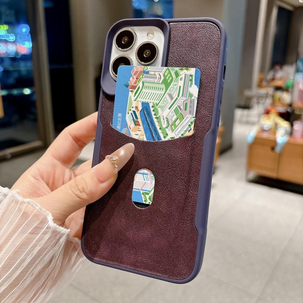 Small Waist Card Case, Suitable for iPhone17PRO/16PRO Card Protective Case, Anti-drop Apple 15 Sticker Leather Case.
