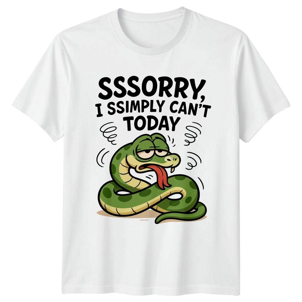 Sssorry I Ssimply Cant Today TShirt Snake Animal Humor Birthday Gift S