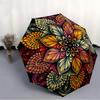 1pc Floral Mandala Automatic Folding Umbrella with 8 Bones, 3-Fold Compact Umbrella, Compact Design On-the-Go Essential, casual outdoor acce