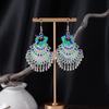 Imitation Miao Silver Minority Totem Phoenix Bell Earrings Jingtai Blue Peacock Earrings Scenic Earrings Earrings