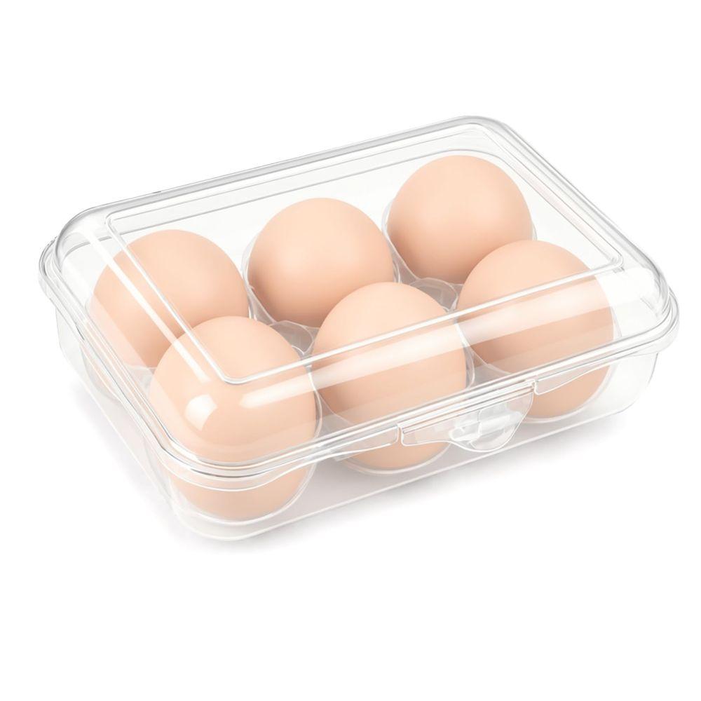 Transparent Egg Dispenser Holder 6-Grid Egg Container Portable Egg Storage Case  Outdoor Picnic