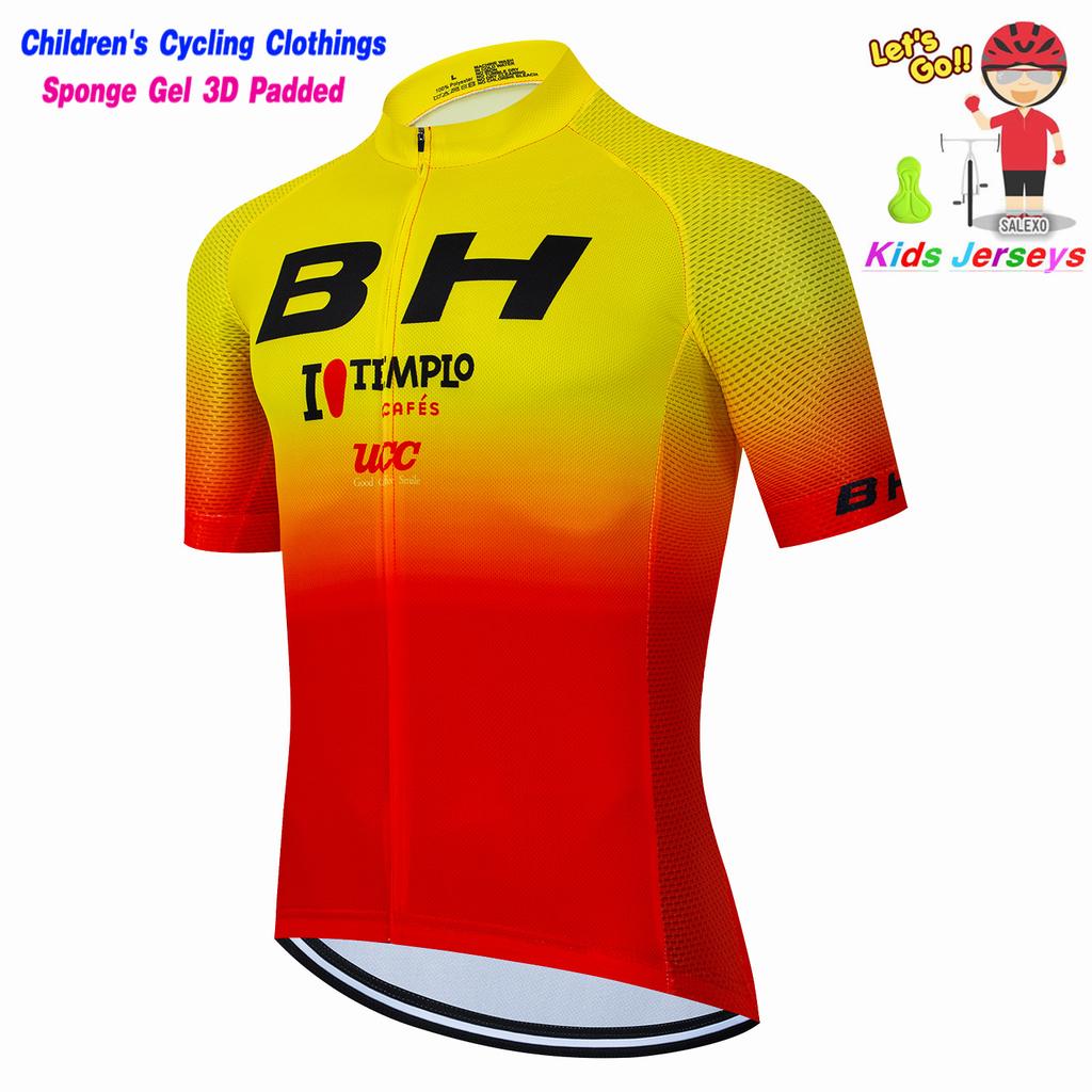 BH Kids Cycling Jersey Set Short Sleeve Children Bike Clothing Breathable Quick Dry Boys Summer Bicycle Wear Maillot Ciclismo